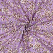 HANDCRAFTED BLOCK-PRINTED COTTON FLOWERS LILAC (thumbnail) #3
