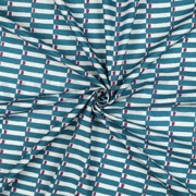 HANDGEFERTIGTE BLOCKGEDRUCKTE BAUMWOLLE GEOMETRISCH PETROL (thumbnail) #3