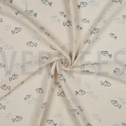 DOUBLE GAUZE GOTS NATURAL FISH NATURAL (thumbnail) #3