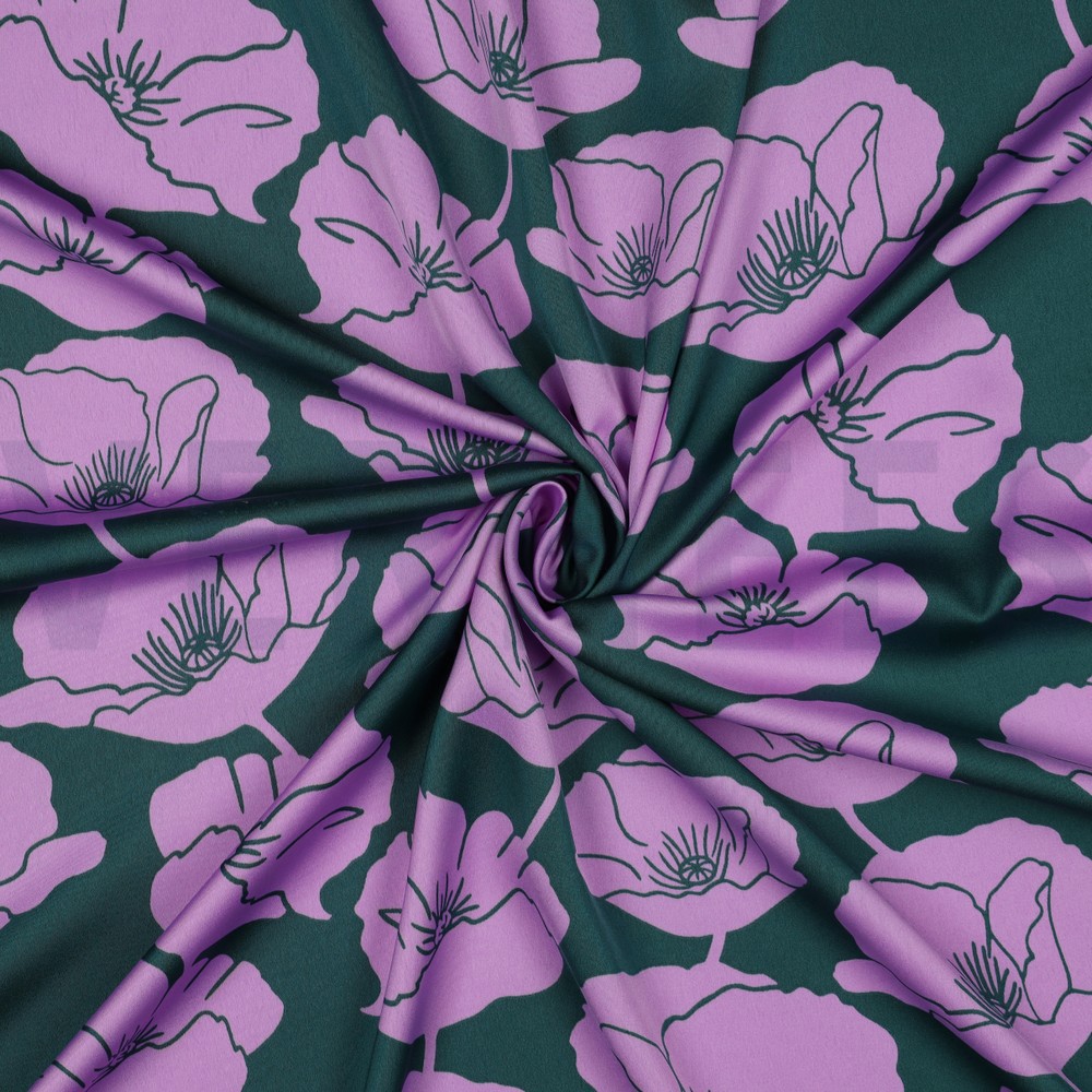 ROYAL MICRO SATIN BLUMEN DUNKELGRÜN #7