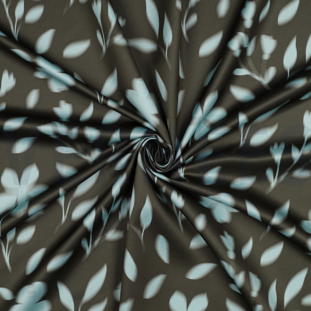 ROYAL MICRO SATIN DIGITAL FLOWERS ARMY GREEN #7