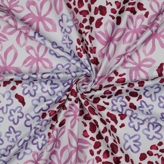 ROYAL MICRO SATIN DIGITAL ABSTRAIT BLANC #7