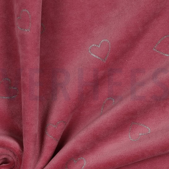 NICKY VELOURS GLITTER HEARTS MAUVE #7