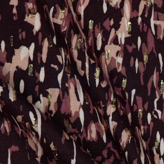 VISCOSE LUREX ABSTRACT BURGUNDY #7