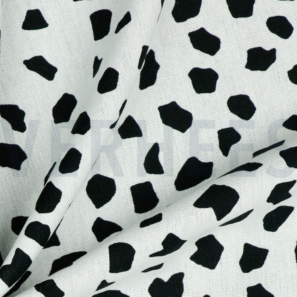 LINEN VISCOSE WASHED DOTS WHITE #7