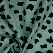 LINEN VISCOSE WASHED DOTS OLD GREEN (thumbnail) #3