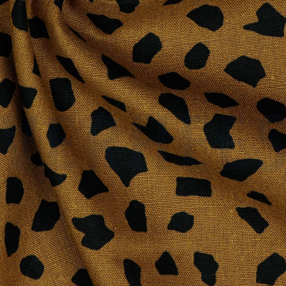 LIN VISCOSE LAVÉ POIS BRUN CLAIR #7