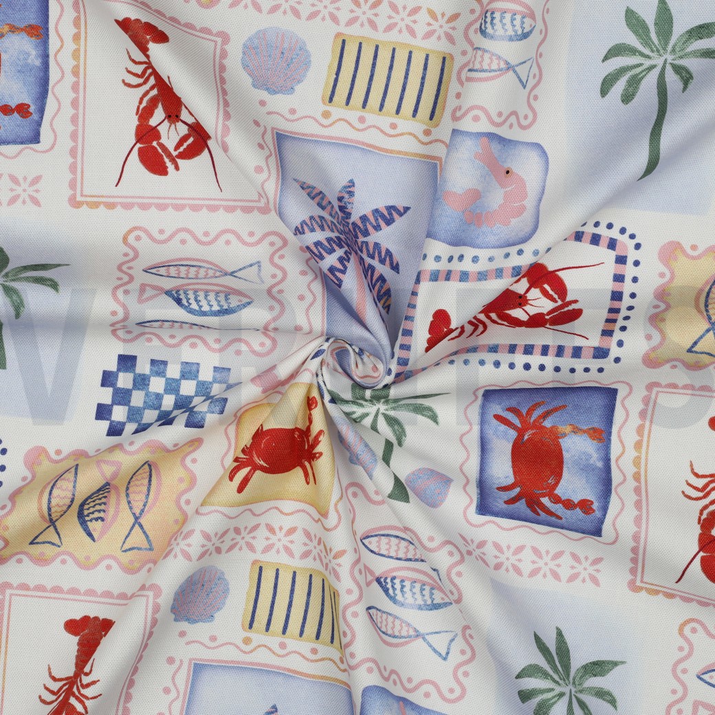 CANVAS DIGITAL SUMMER PATCHWORK LIGHT BLUE #7