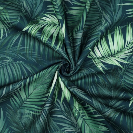 TISCHDECKE DIGITAL WASSERABWEISEND BLÄTTER DUNKELGRÜN #7