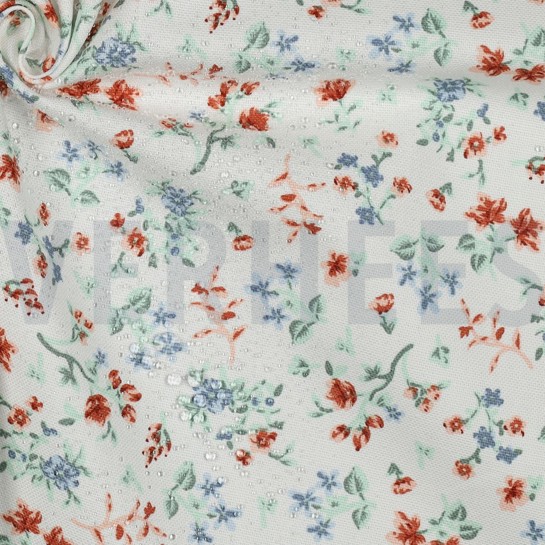 CANVAS WATERDICHT BLOEMEN WIT #7