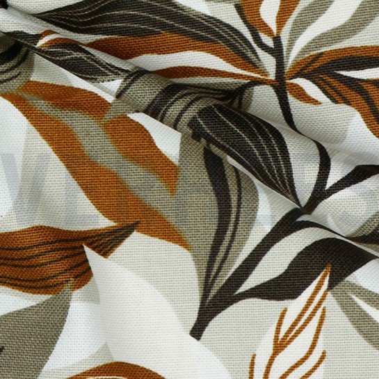 TOILE DÉCORATION FEUILLES TAUPE #7