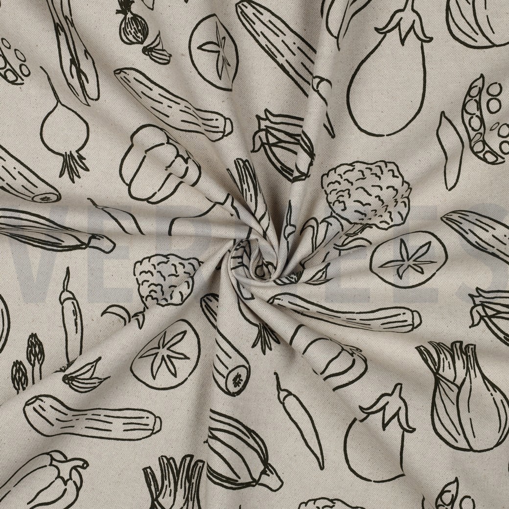 CANVAS LINEN LOOK VEGETABLES NATURAL #7