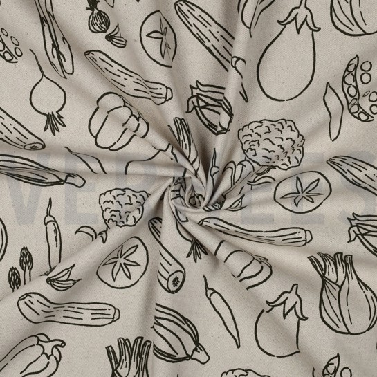 CANVAS LINEN LOOK VEGETABLES NATURAL #7