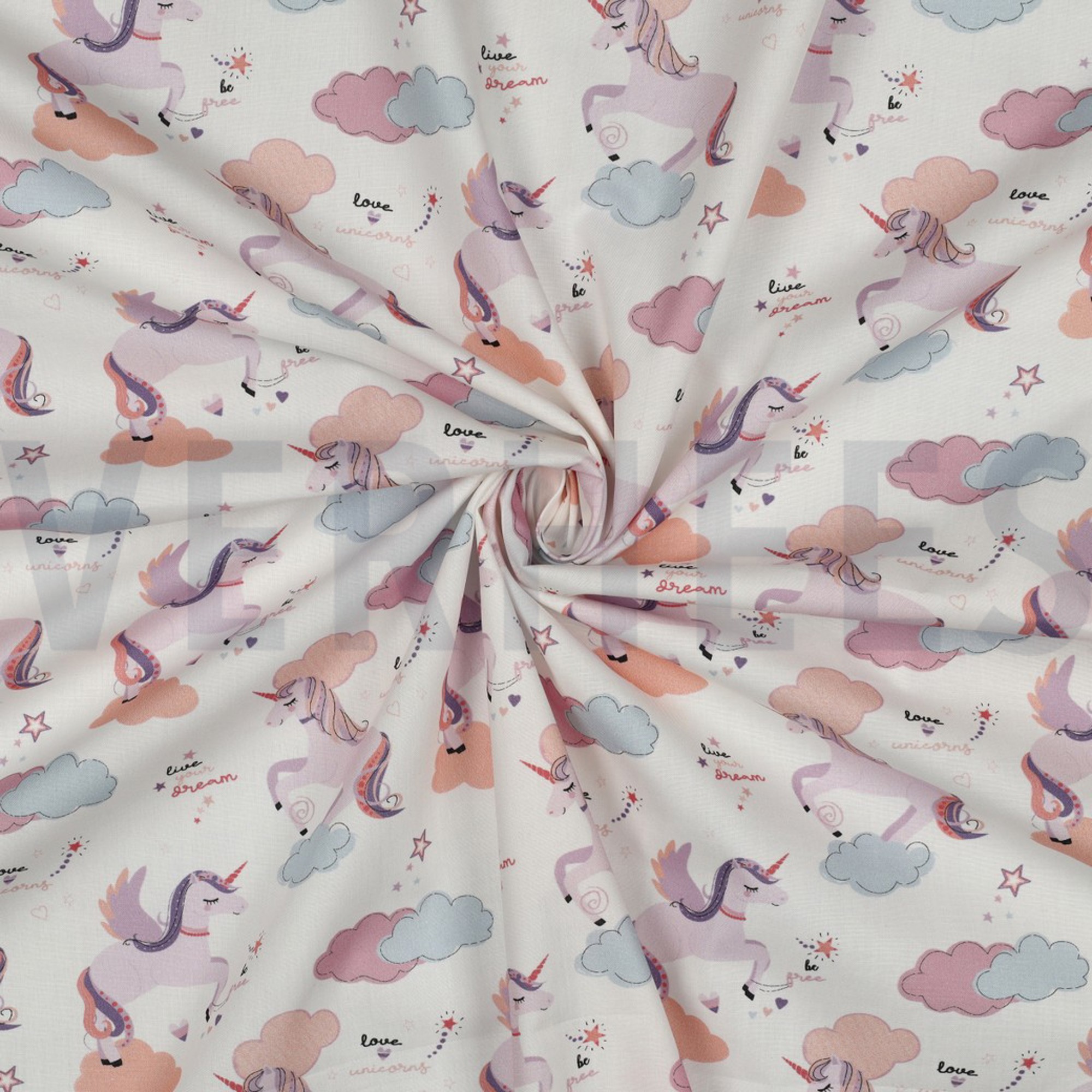 KATOENEN POPLIN EENHOORNS WIT (high resolution) #3