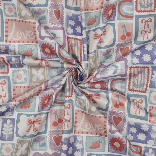 KATOENEN POPLIN DIGITAAL PATCHWORK MULTI #7