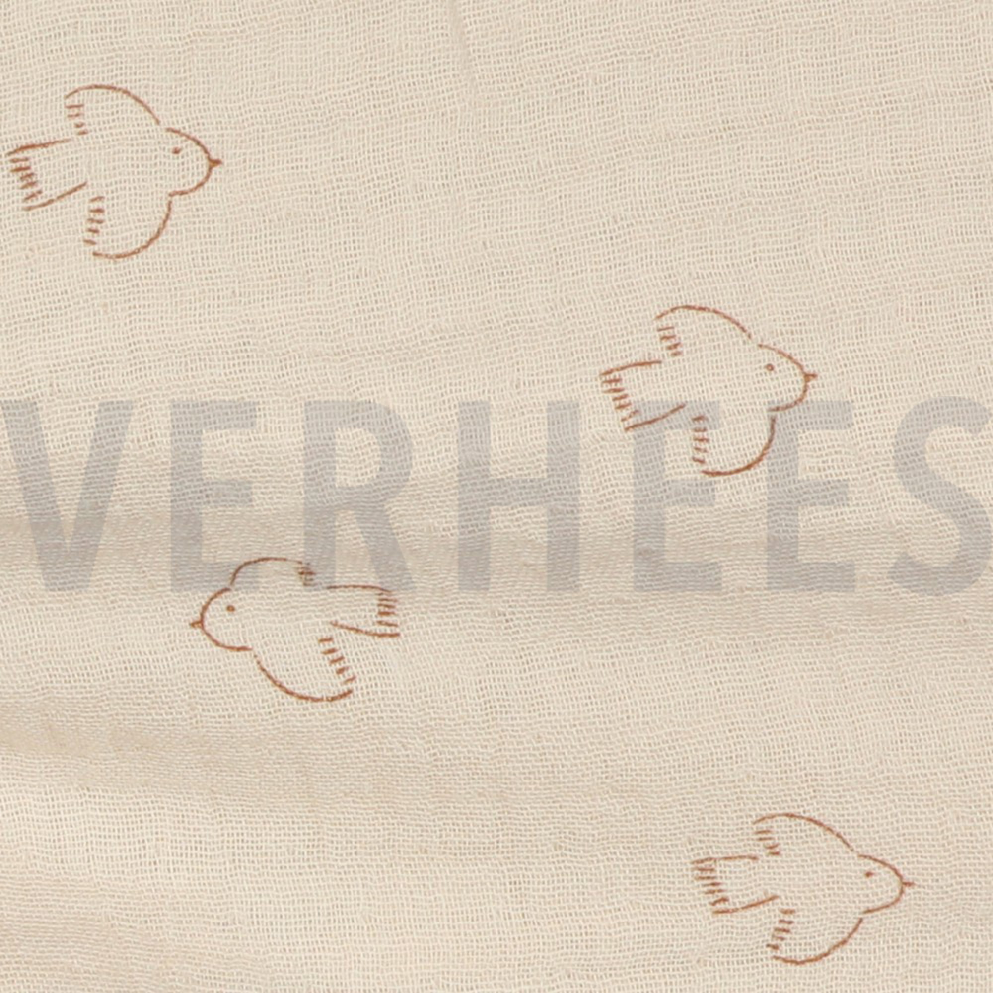 DOUBLE GAUZE BIRDS LIGHT SALMON (high resolution) #3