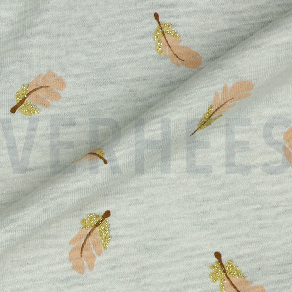 JERSEY MELANGE GLITTER FEATHER ECRU MELANGE #7