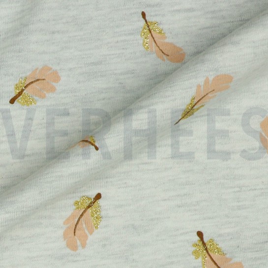 JERSEY MELANGE GLITTER VEREN ECRU GEMÊLEERD #7