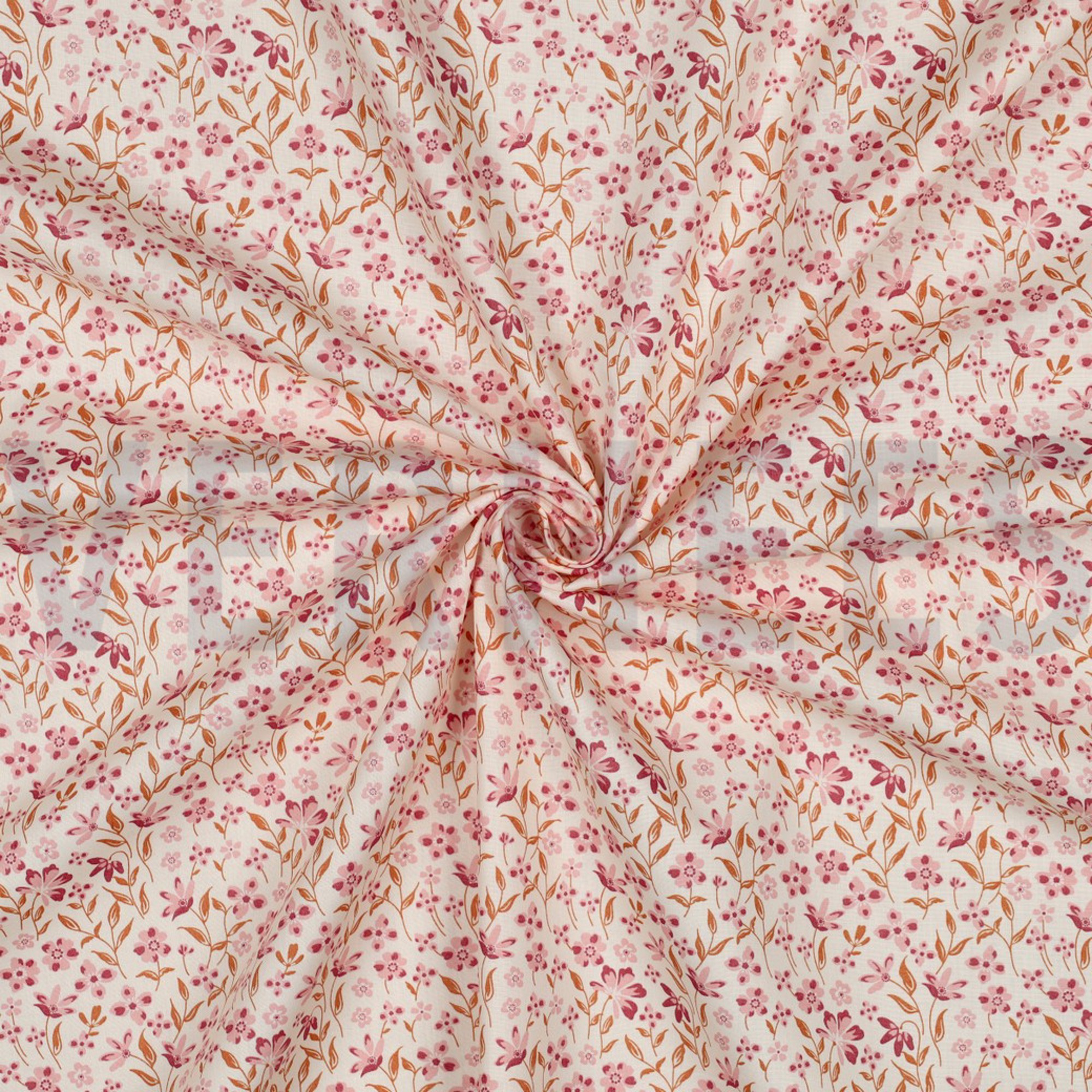 BAUMWOLLE POPELINE BLUMEN ROSA (high resolution) #3