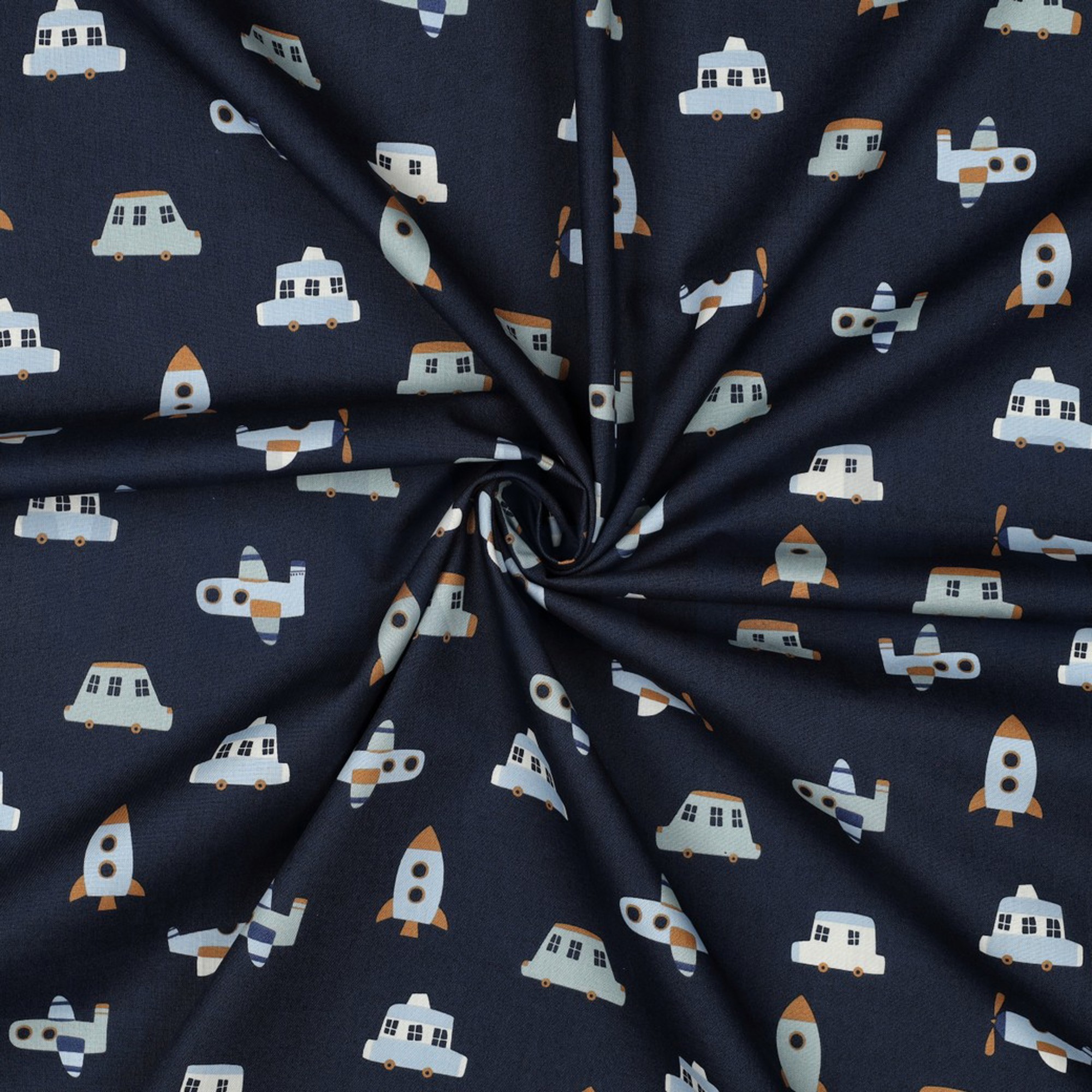 FINE POPLIN VEHICLES NAVY (high resolution) #3
