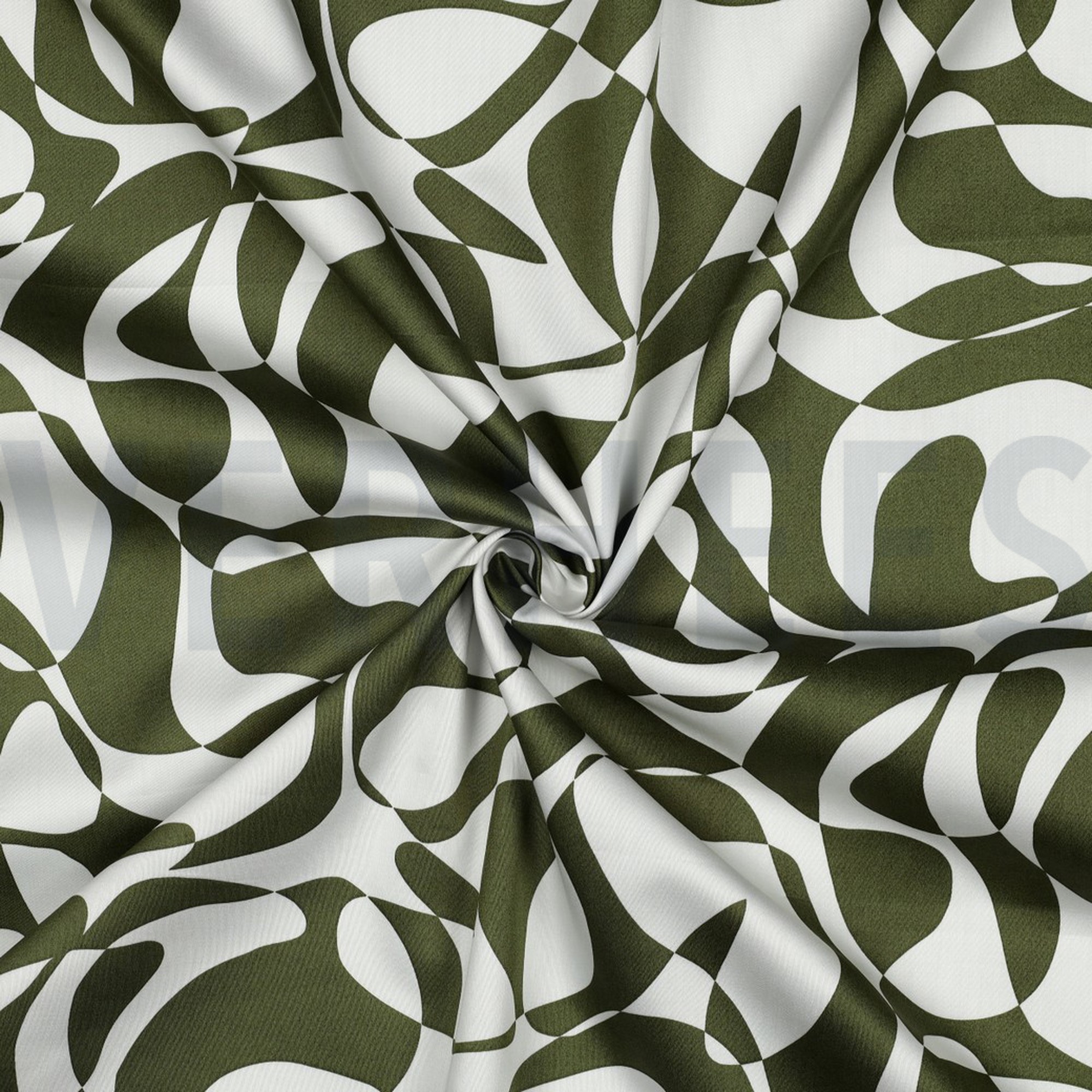BAUMWOLLE SATIN ABSTRACT ARMEEGRÜN (high resolution) #3