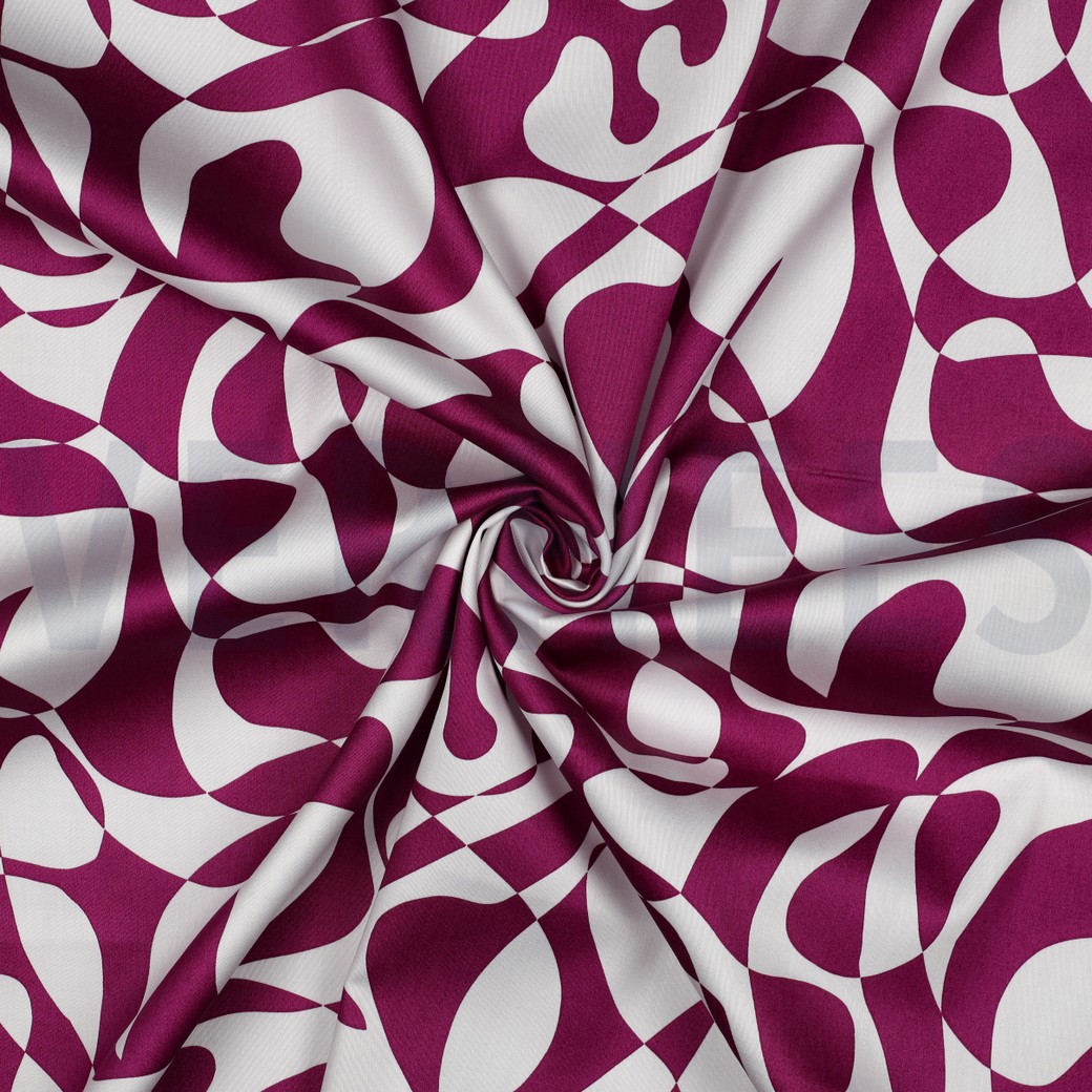 COTTON SATIN ABSTRACT PURPLE #7