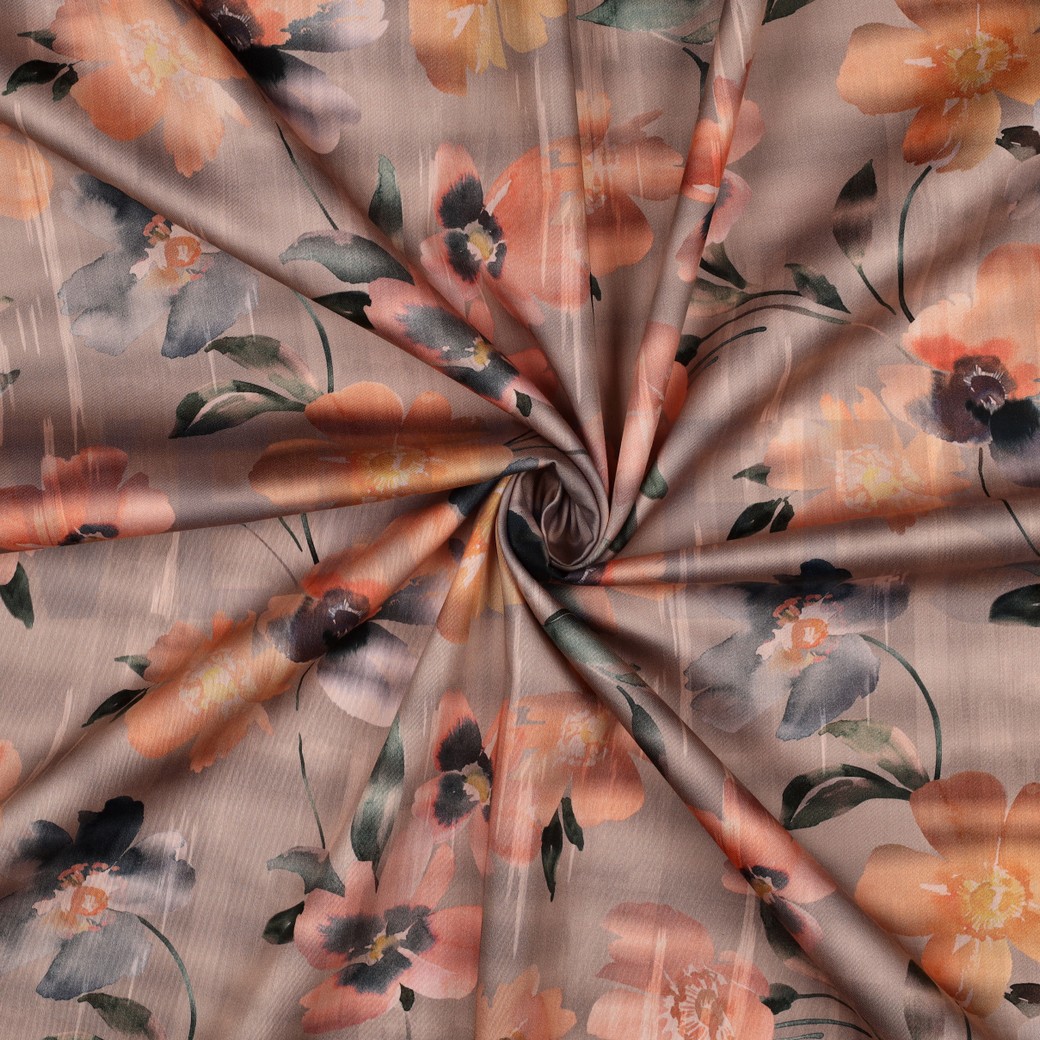 COTTON SATIN DIGITAL FLOWERS PEACH #7