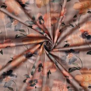 BAUMWOLLE SATIN DIGITAL BLUMEN PFIRSICH (thumbnail) #3