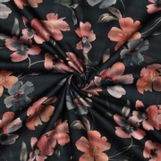 BAUMWOLLE SATIN DIGITAL BLUMEN DUNKEL PETROL (thumbnail) #3