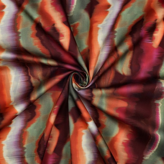 COTTON SATIN DIGITAL STRIPES BURGUNDY #7