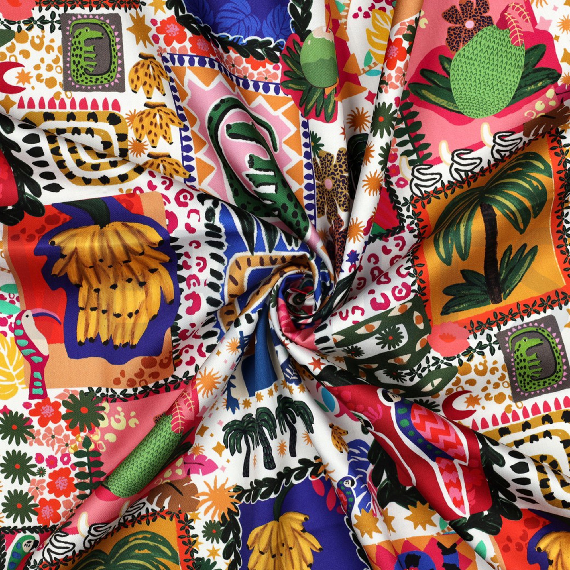 COTTON SATIN DIGITAL SUMMER PATCHWORK MULTICOLOUR (high resolution) #3