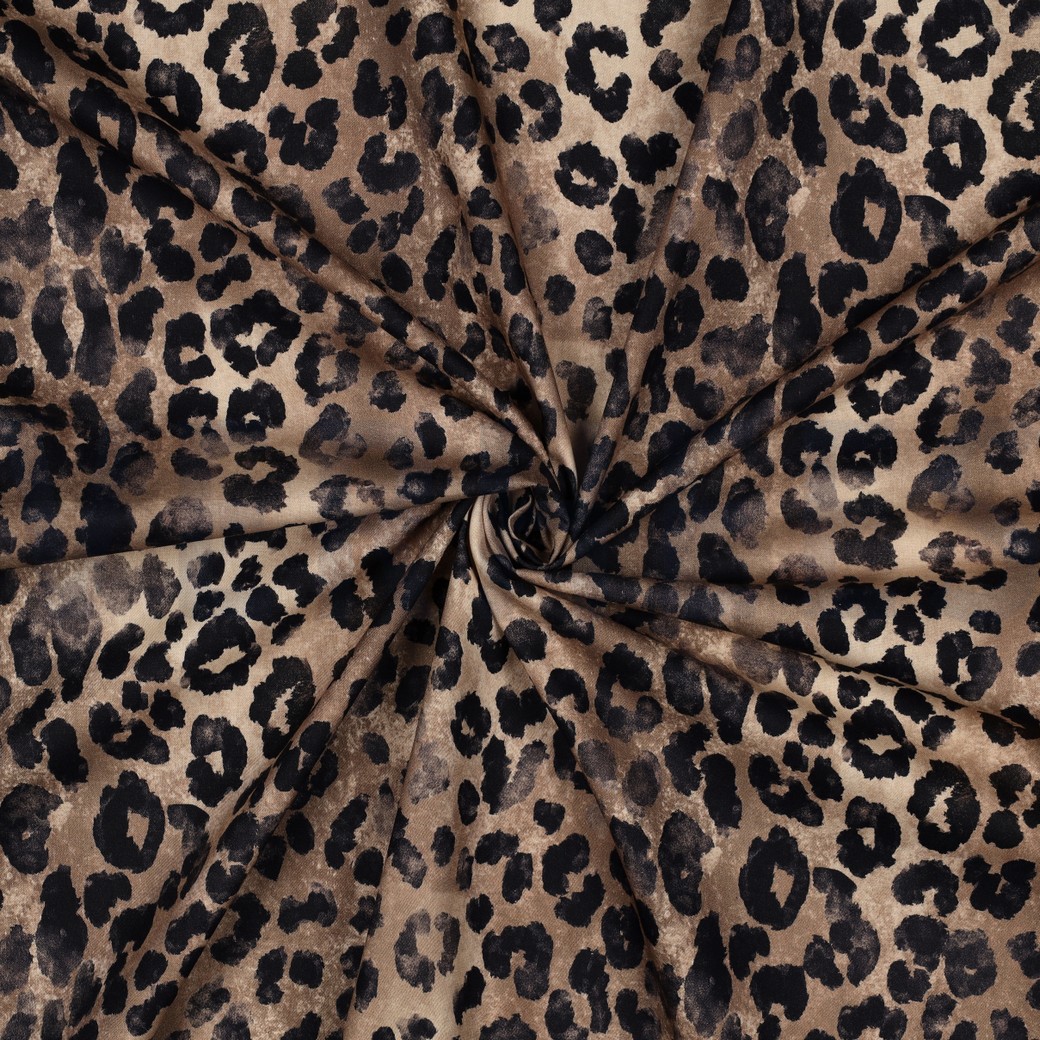 COTTON VISCOSE DIGITAL ANIMAL SKIN OCHRE #7
