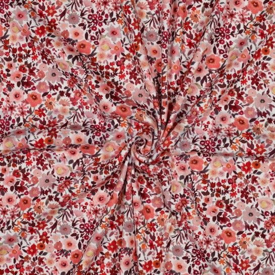 RIB JERSEY DIGITAL FLOWERS PEACH #7