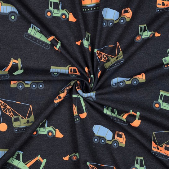 JERSEY MELANGE NEON BOUWVOERTUIGEN MARINEBLAUW #7