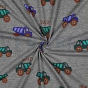 JERSEY MELANGE CONSTRUCTION VEHICLES GREY (thumbnail) #3