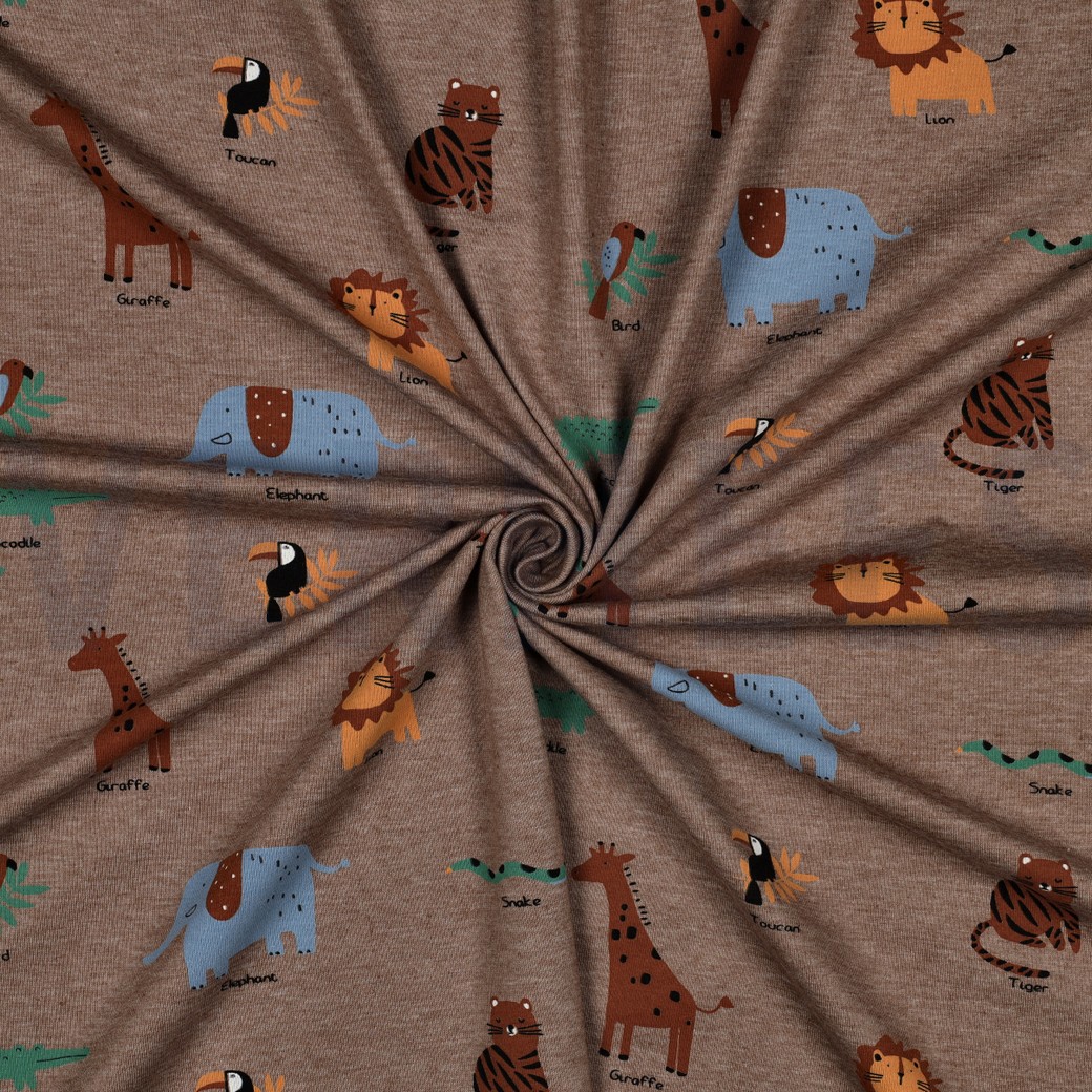 JERSEY MÉLANGE ANIMAUX DE SAFARI TAUPE #7