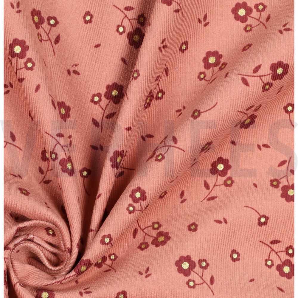 BABYCORD GLITTER SMALL FLOWERS BLUSH #7