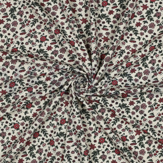 JERSEY GOTS NATURAL BLUMEN NATUR/BEIGE #7