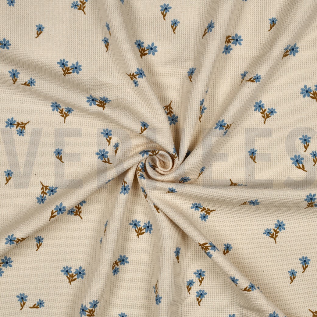 WAFFELJERSEY BLUMEN ECRU #7