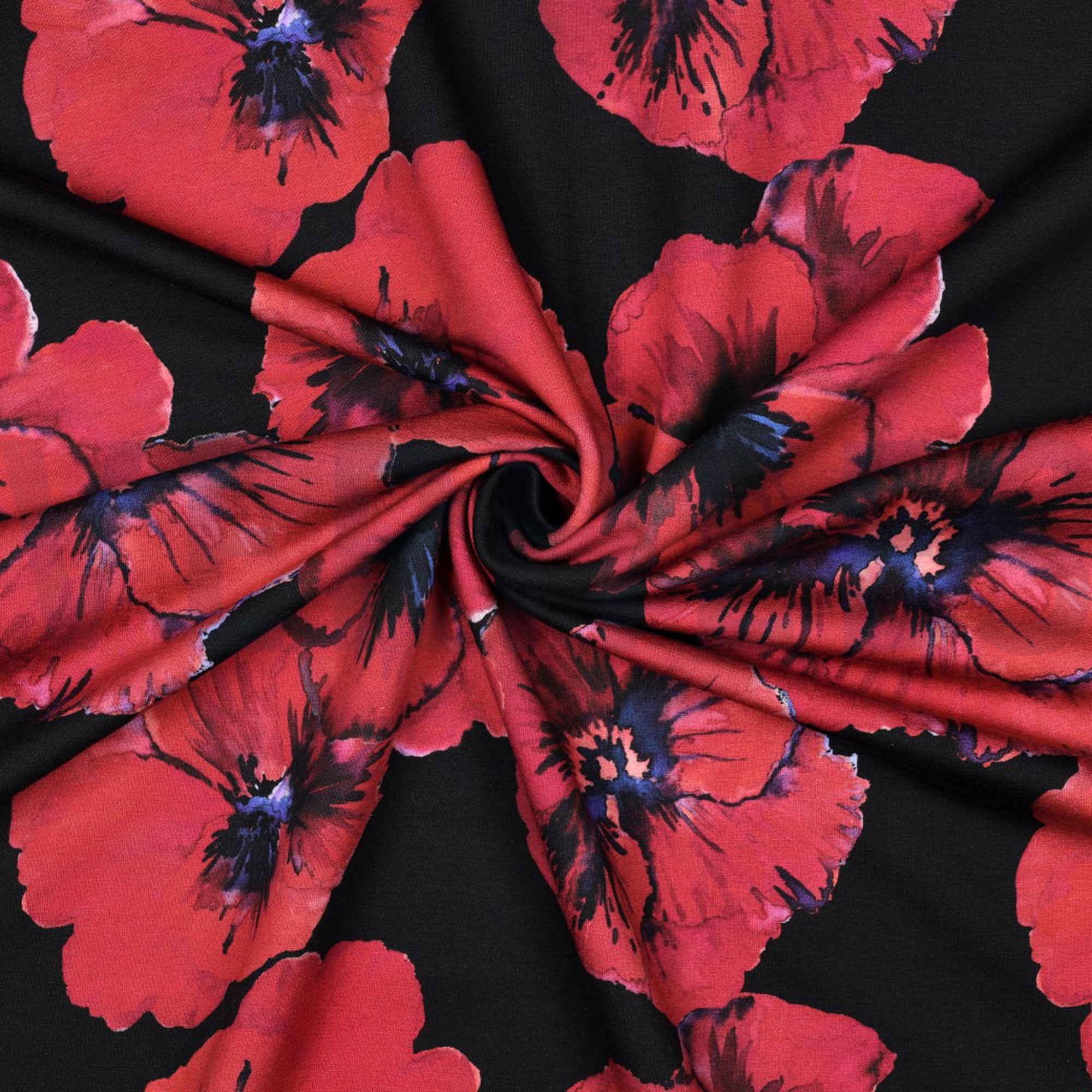 FRENCH TERRY DIGITAL BLUMEN SCHWARZ (high resolution) #3