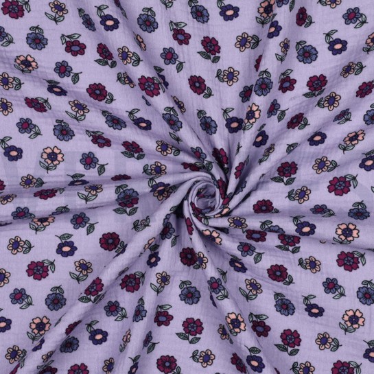 MUSSELIN BLUMEN LILA #7