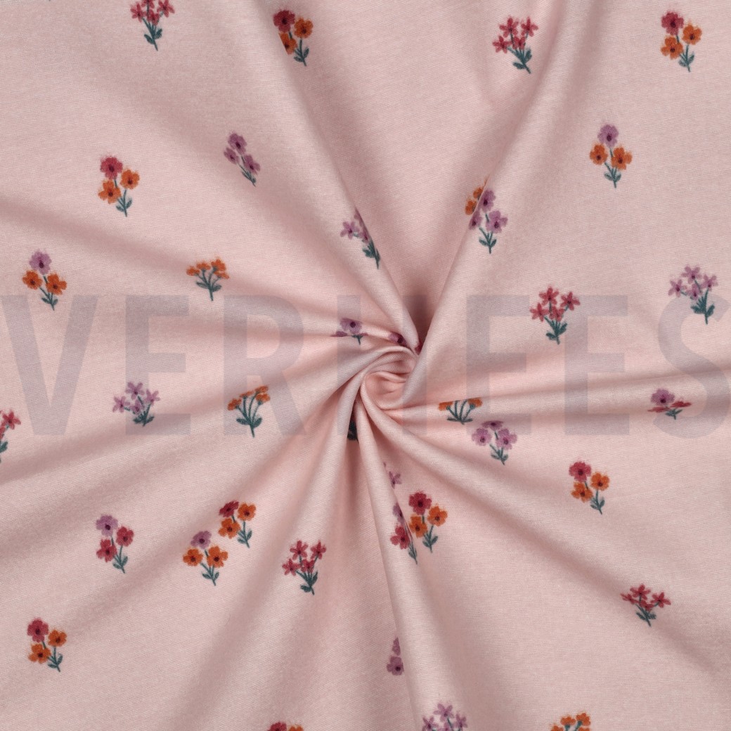 FLANELLE FLEURS ROSE CLAIR #7