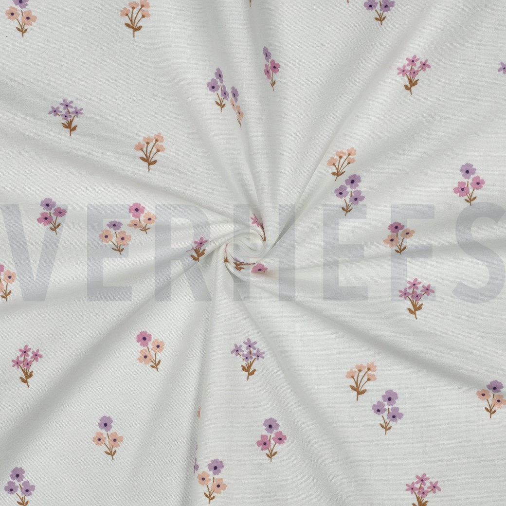 FLANELLE FLEURS BLANC #7