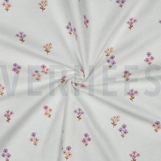 FLANELL BLUMEN WEISS #7