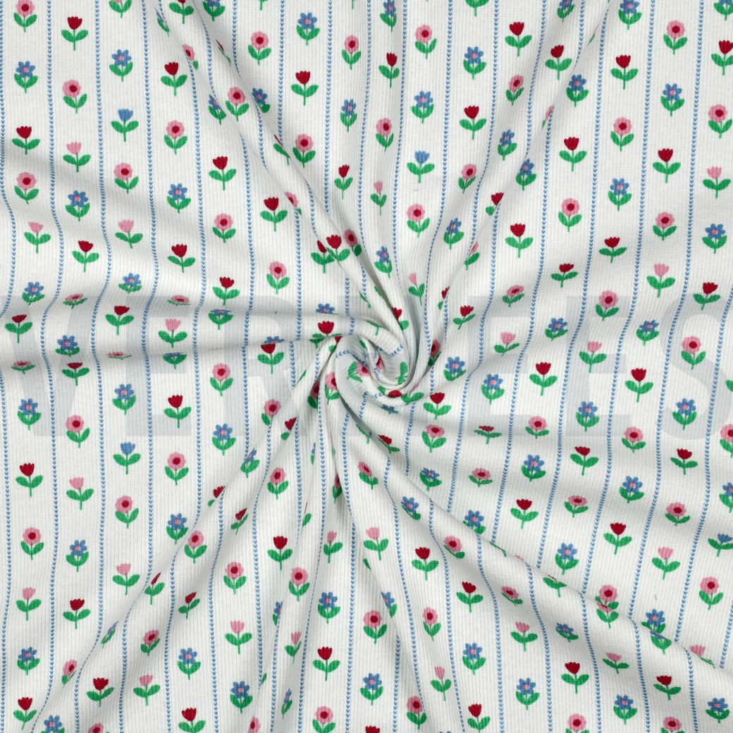 RIPPJERSEY BLUMEN WEISS #7