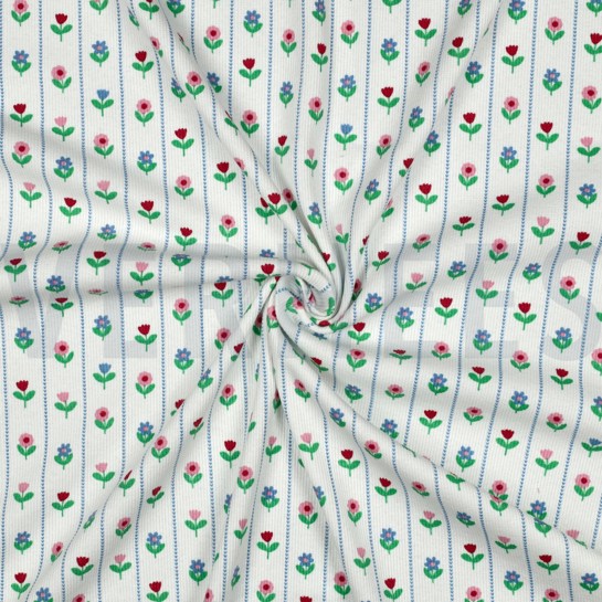 RIPPJERSEY BLUMEN WEISS #7