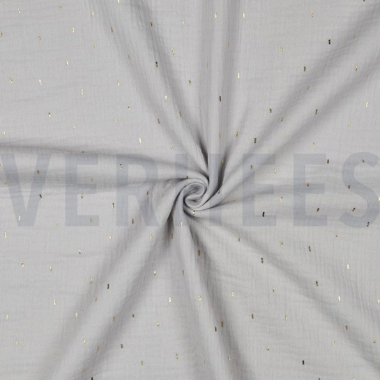 MUSSELIN FOLIE STREIFEN HELLGRAU / GOLD #7