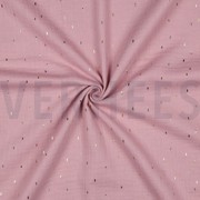 DOUBLE GAUZE FOLIE STREPEN OUDROZE/GOUD (thumbnail) #3