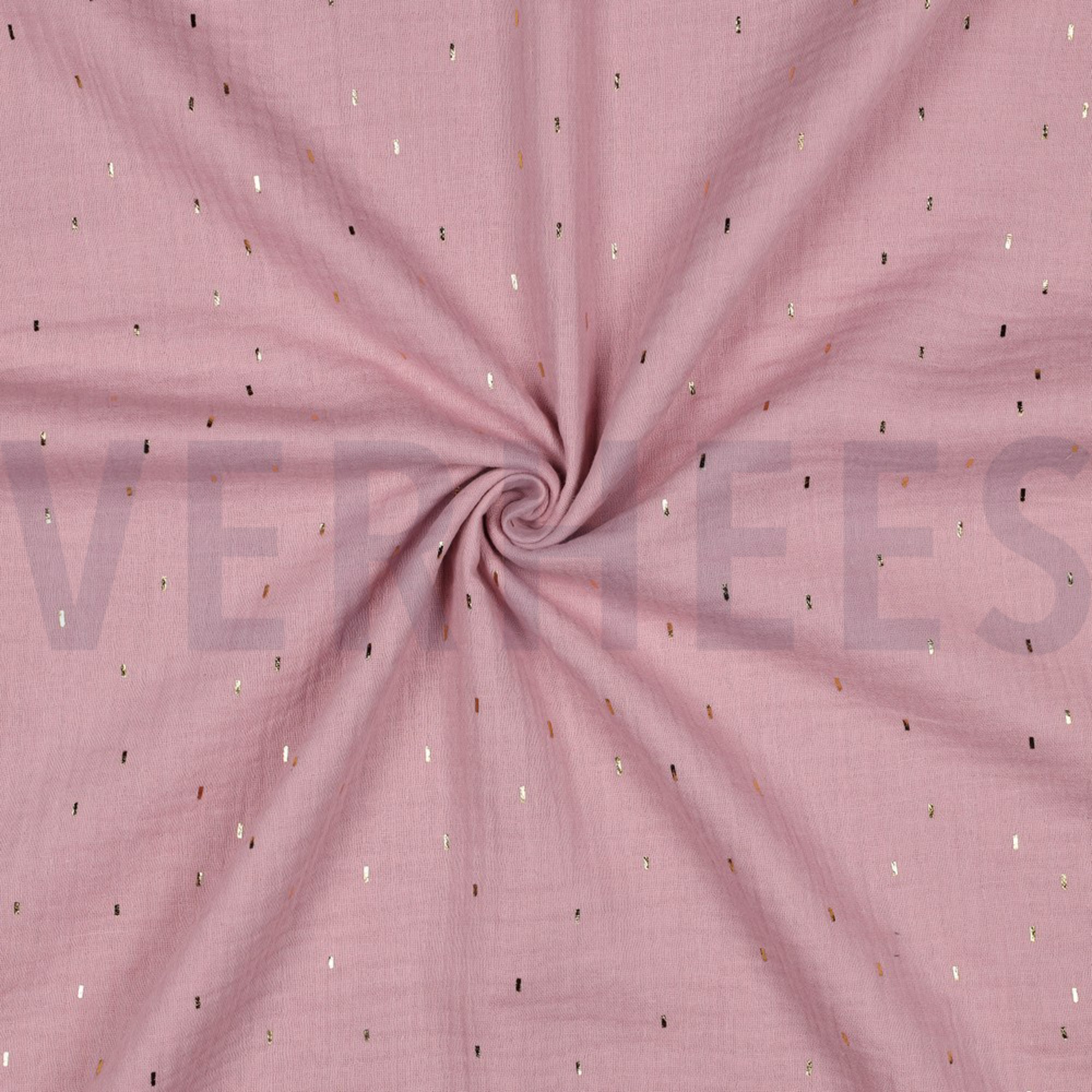 DOUBLE GAUZE FOLIE STREPEN OUDROZE/GOUD (high resolution) #3