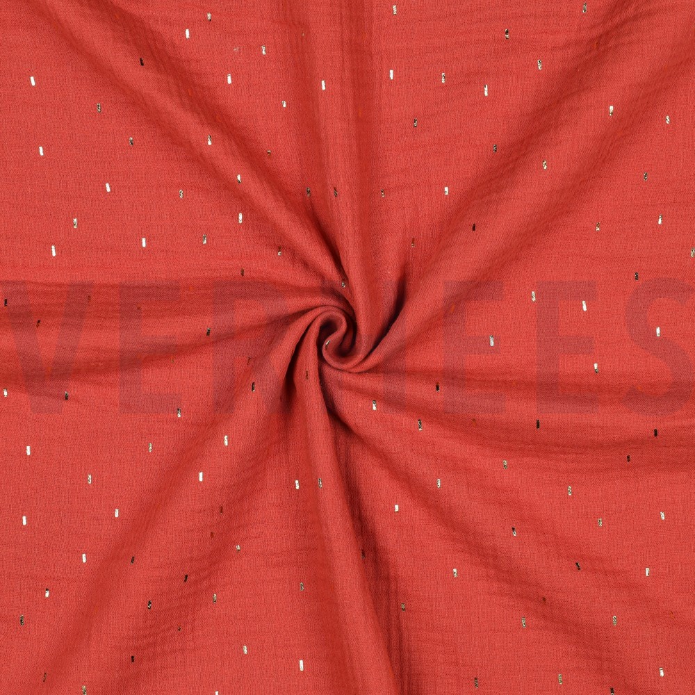 DOUBLE GAUZE FOIL STRIPES RUST #7